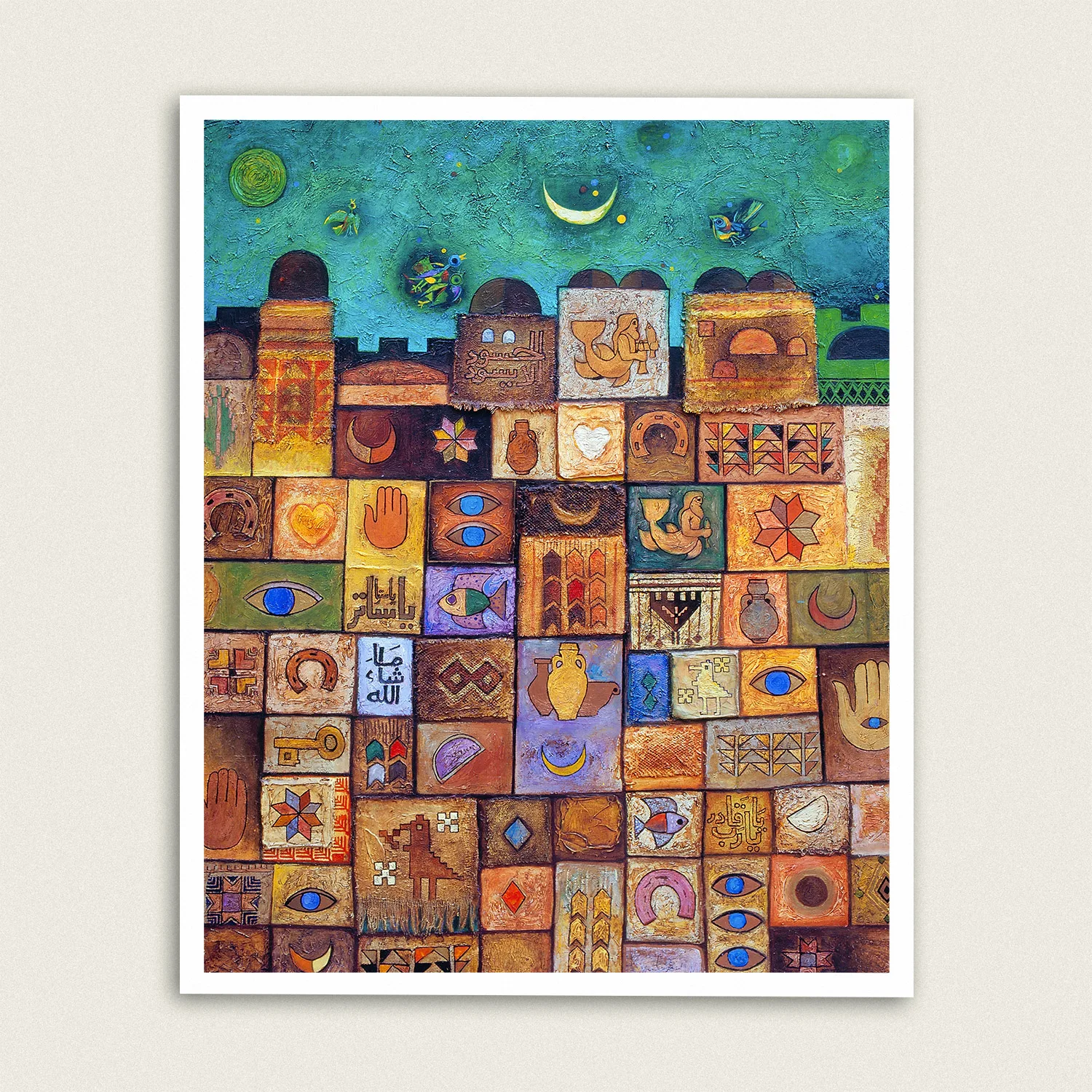 Jerusalem, Palestinian heritage- art by Sliman Mansour