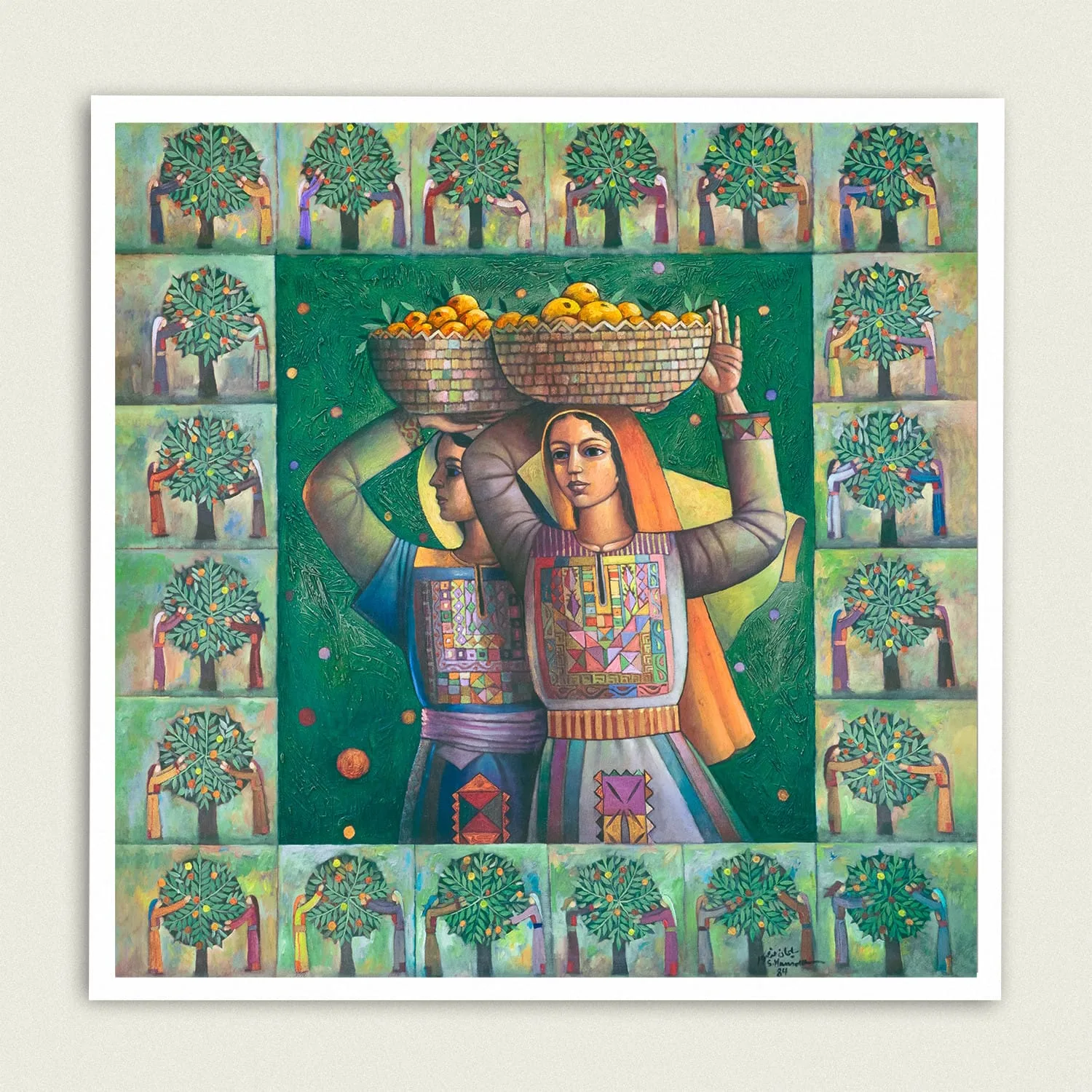 Orange Groves, Poster by Palestinian artist Sliman Mansour