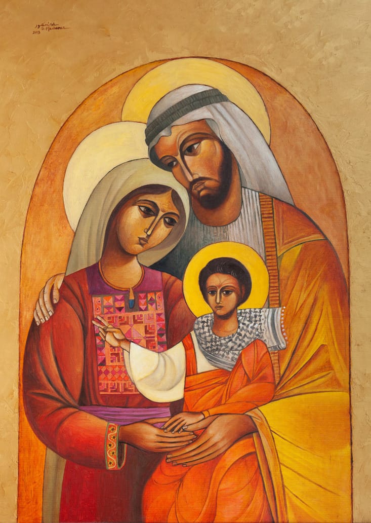 Palestinian Family - Sliman Mansour