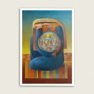 Woman carrying Jerusalem - Palestine art Sliman Mansour