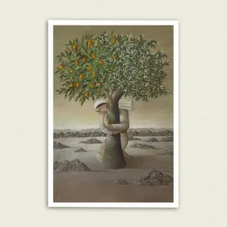 From the river to the sea, art poster by Palestinian artist Sliman Mansour