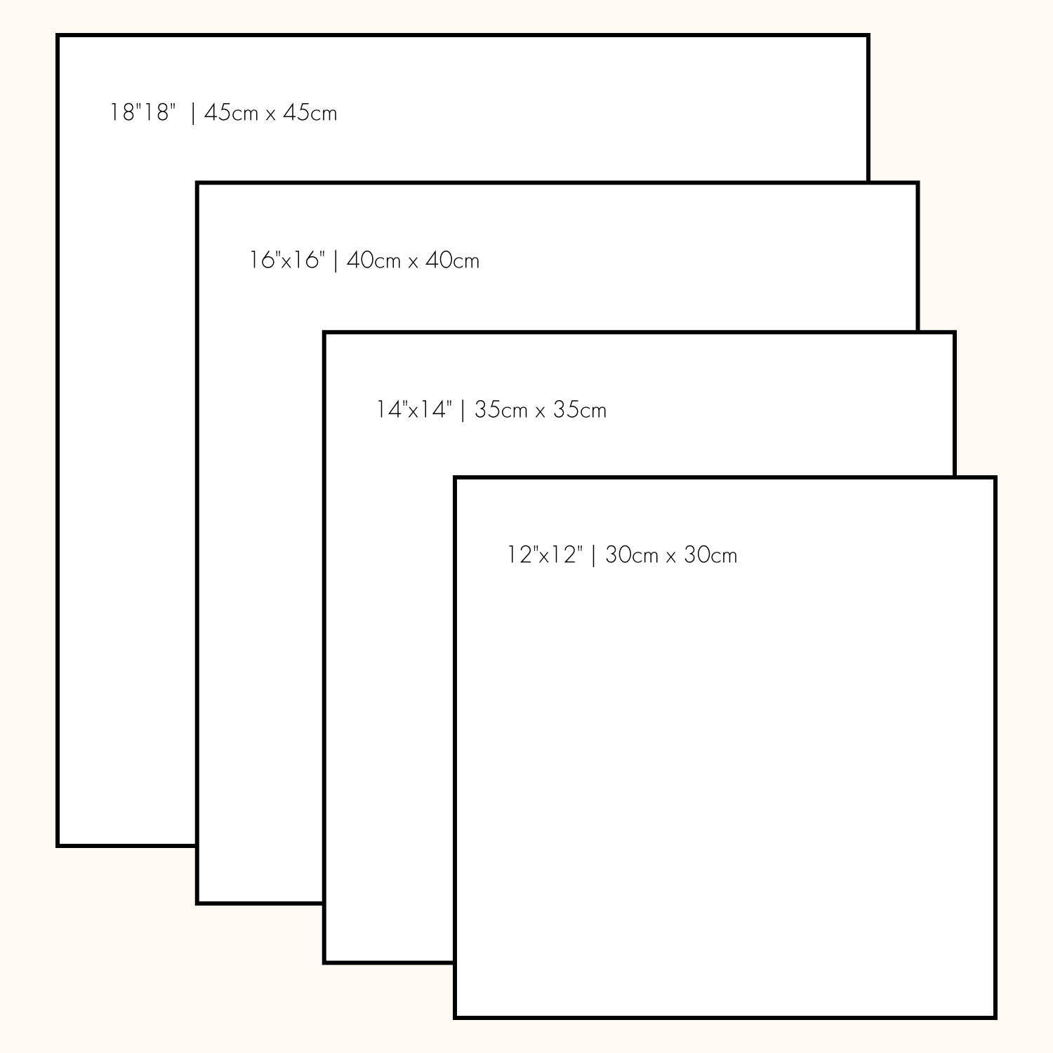 Palestine art by Sliman Mansour - size chart