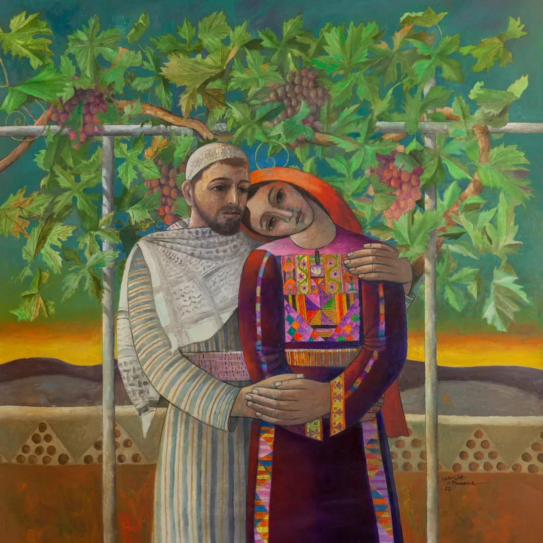 The last wedding in Tantura, 2022 by Sliman Mansour