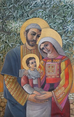 Holy Family, Palestinian art prints and posters by Sliman Mansour