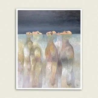 Temporary escape 2018, Palestinian art by Sliman Mansour