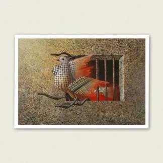 Prisoner's Day - Palestinian Art by Sliman Mansour
